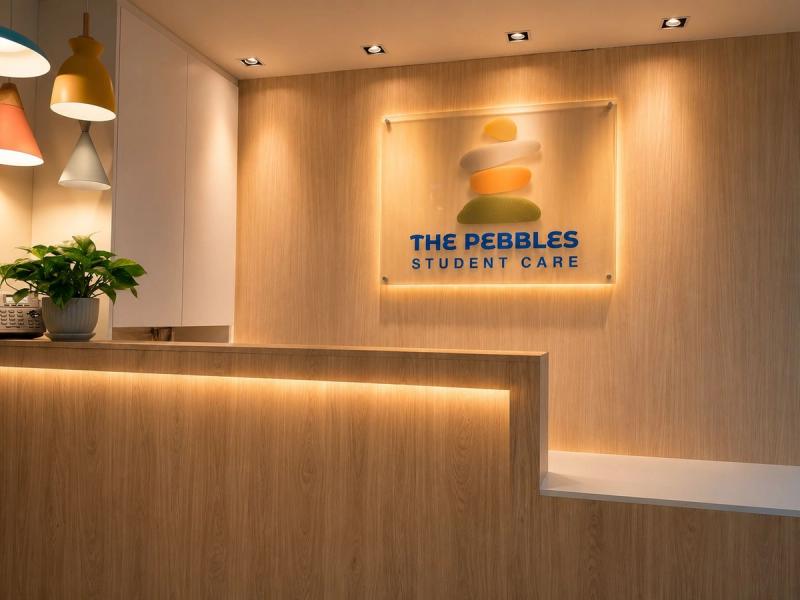 The reception area at The Pebbles Student Care